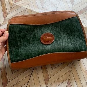 Vintage Dooney & Bourke Green Shoulder Bag Crossbody Strap Duck Fob included